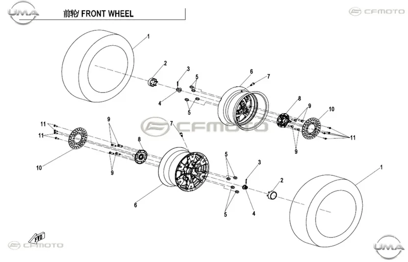 CFMOTO UFORCE 1000XL (CF1000UTR-5) (T1B) ON JANT - CELIK