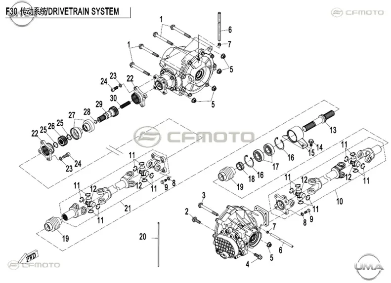 CFMOTO UFORCE 1000 (T1B) DISLI MILI YAYI