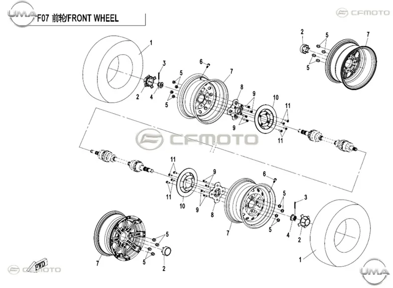 CFMOTO UFORCE 500 (T1B) DIS LASTIK (26X9-14) (TUBELESS)