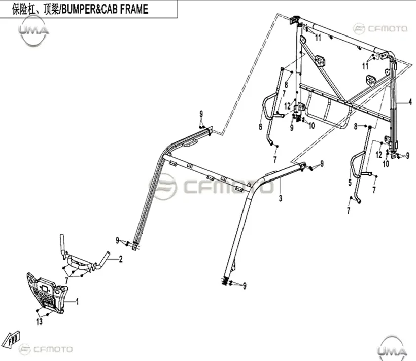 CFMOTO UFORCE 600 (CF600UTR) T1B_25 UST CERCEVE ON (2025)