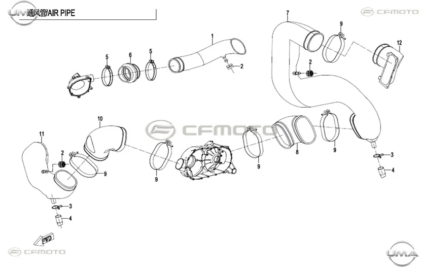 CFMOTO ZFORCE 1000 (T1B) FAN HAVA CIKIS BORUSU