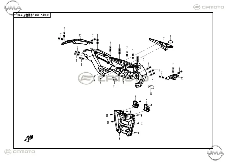 CFMOTO ZFORCE 1000 (T1B) SELE ALTI YAN KARENAJ SAG ARKA