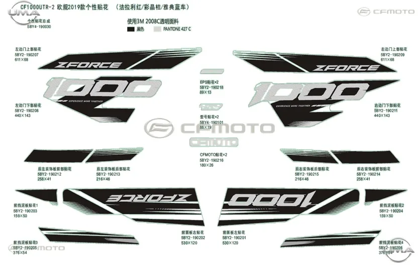 CFMOTO ZFORCE 1000 (T1B) ETIKET (KAPI SAG UST)