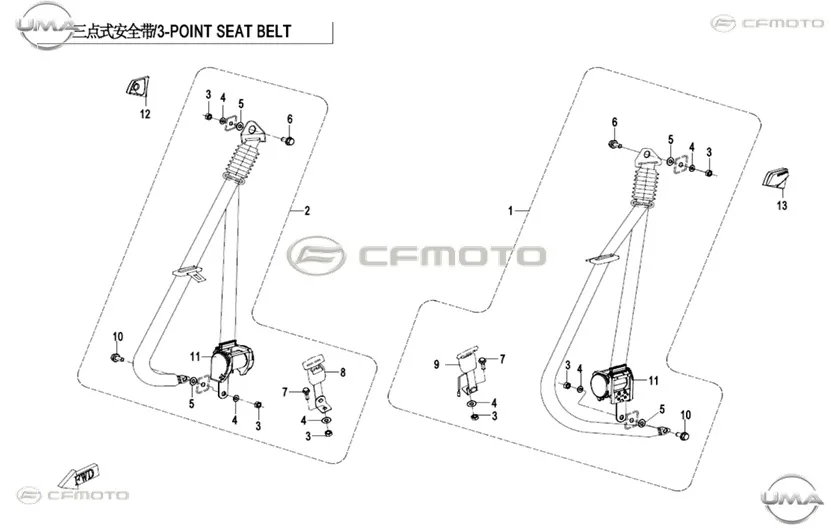 CFMOTO ZFORCE 1000 (T1B) EMNIYET KEMERI YOLCU