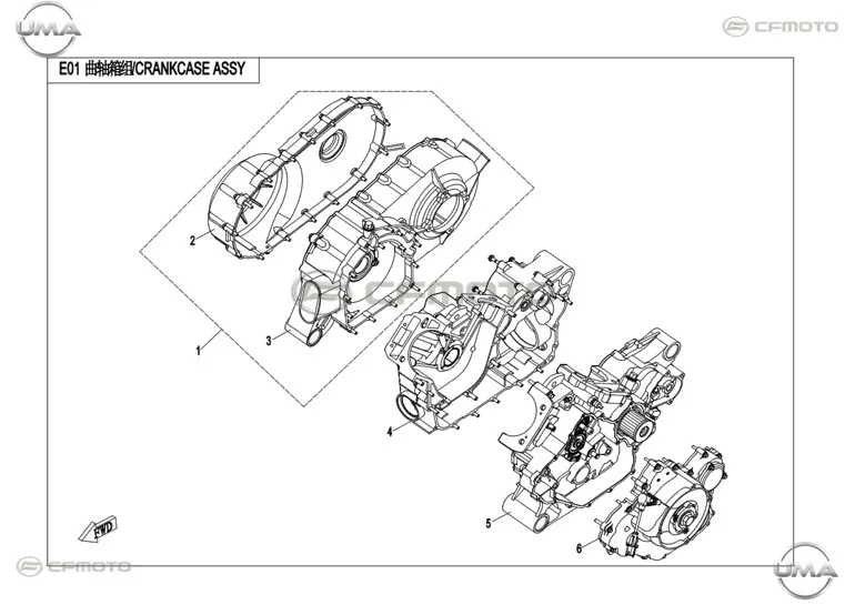 CFMOTO ZFORCE 800 EX EPS (T1B) KRANK KUTUSU SAG