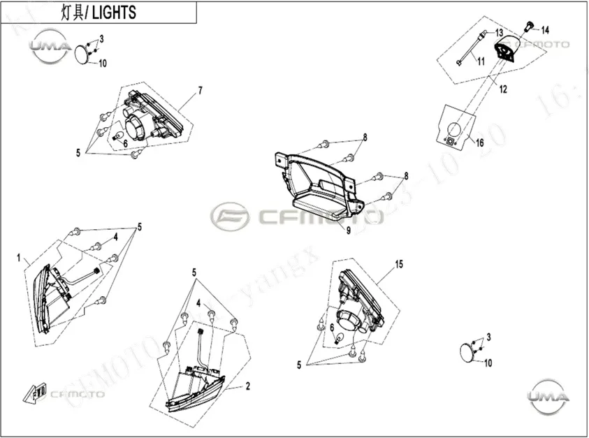 CFMOTO CF GOES TERROX 400L (CF400ATR-4L)(T3B) SOL ARKA SINYAL KOMPLE