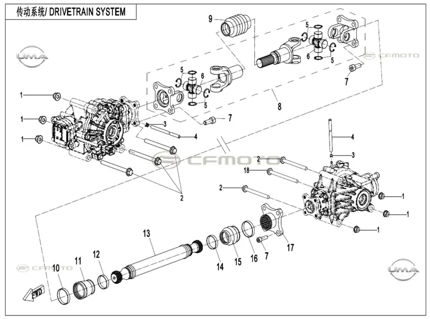 CFMOTO CF GOES TERROX 400L (CF400ATR-4L)(T3B) ARKA SAFT MILI