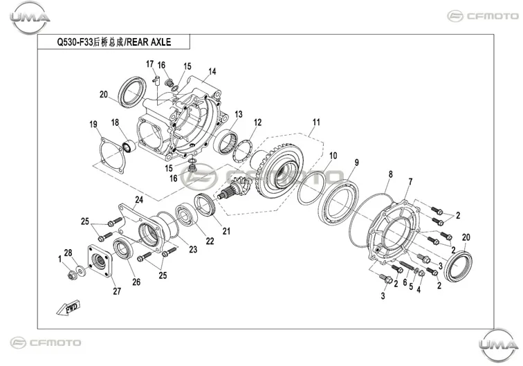 CFMOTO CF GOES TERROX 400L (CF400ATR-4L)(T3B) ARKA DIFERANSIYEL AYAR SIMI (1.8)
