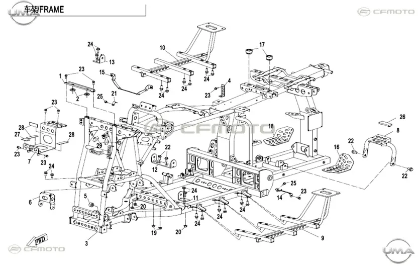 CFMOTO CF1000ATR (T3B) AKU KUTUSU BRAKETI