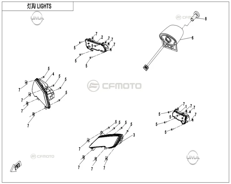 CFMOTO CF1000ATR (T3B) ARKA STOP KOMPLE SAG