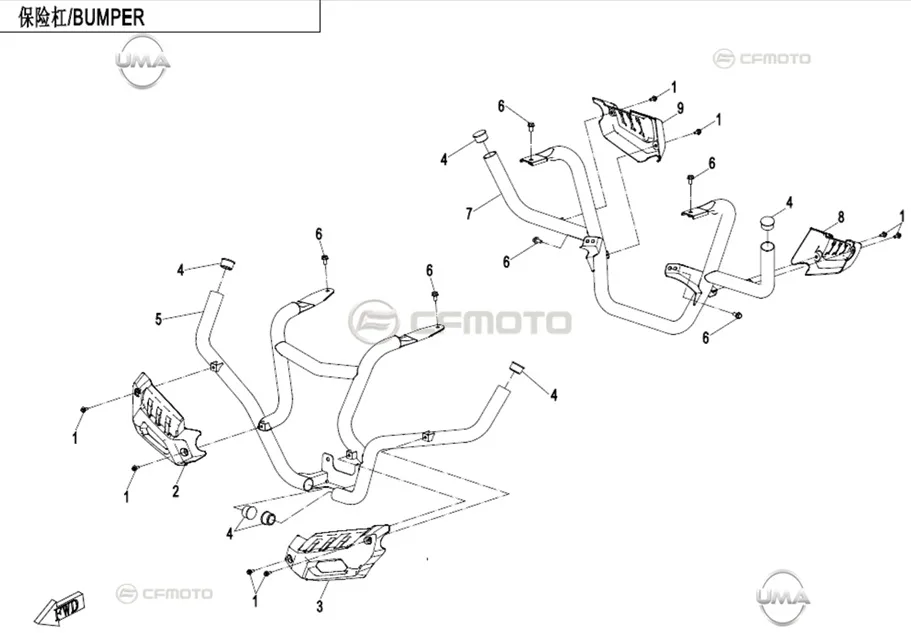 CFMOTO CF1000ATR OVERLAND (T3B) ARKA TAMPON PLASTIGI SOL