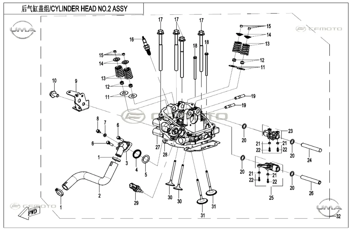 CFMOTO CF1000ATR-2 (CF1000 TOURING HIGH)(T3B) SILINDIR KAPAGI ARKA