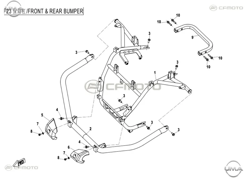 CFMOTO CF400ATR 2L (T3B) ON PANEL BAGLANTI BRAKETI