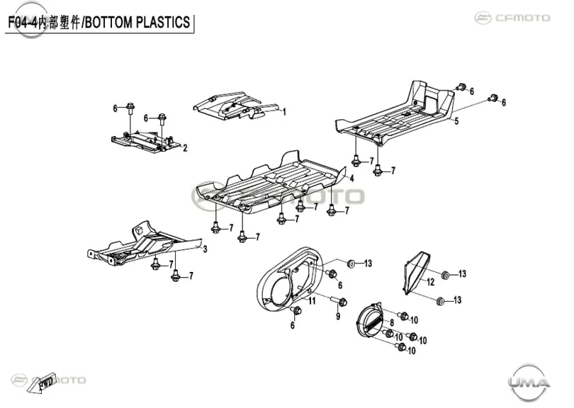 CFMOTO CF500ATR-A (T3) BENZIN DEPOSU ALT PLASTIK