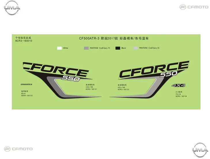 CFMOTO CF500ATR-3 (T3B) ETIKET SETI