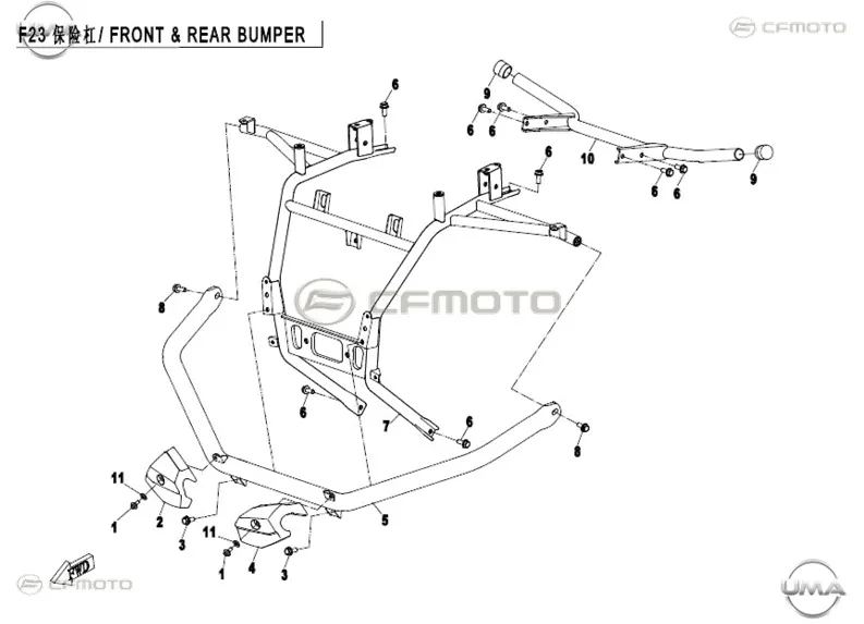 CFMOTO CF500ATR-3 (T3B) ISKELET ON BRAKET