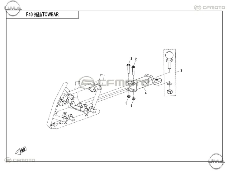 CFMOTO CF500ATR-3 (T3B) CEKI TOPUZU TUTUCU BRAKET