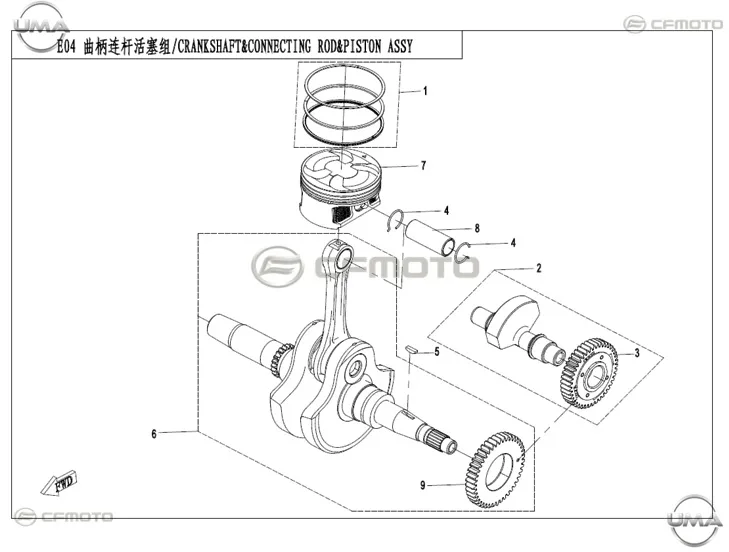 CFMOTO CF500ATR-3 (T3B) KRANK KOMPLE