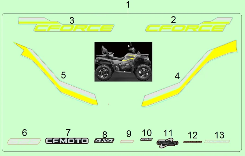 CFMOTO CF600ATR-2LC (T3B) ETIKET SETI (GRI)