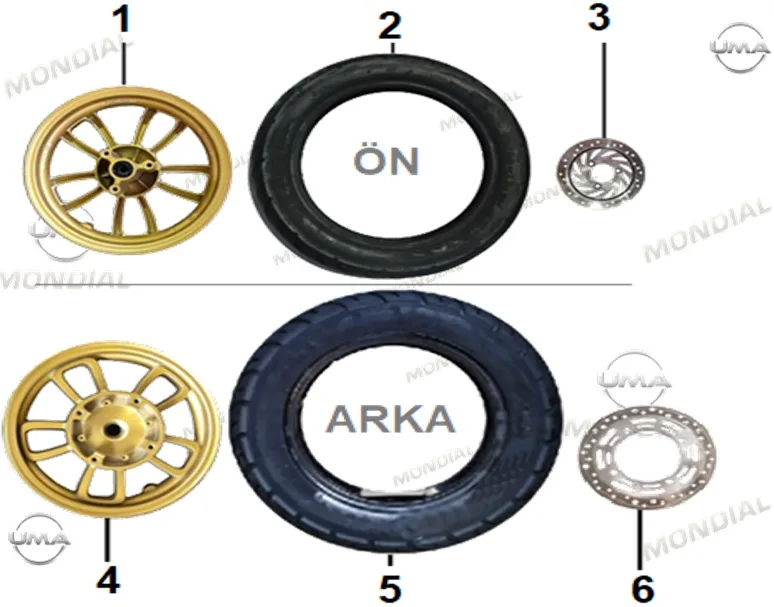 MONDIAL ROAD BOY 125 ARKA FREN DISKI