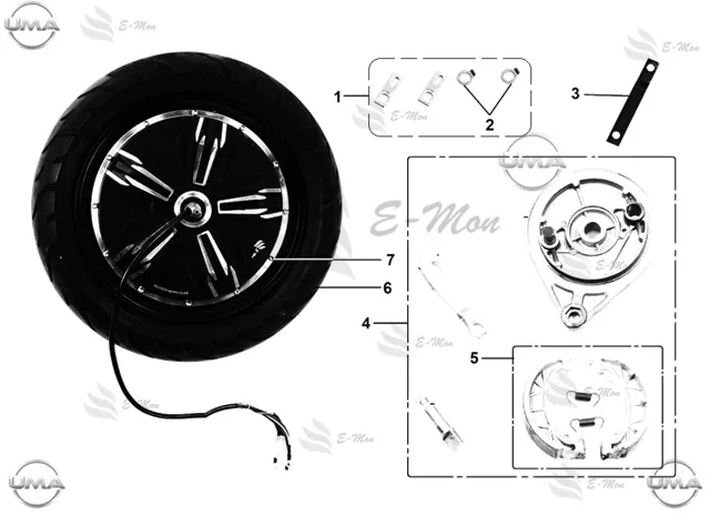 E-MON CYCLONE 3000 ARKA FREN KAMPANASI KOMPLE