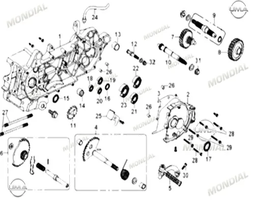 MONDIAL 110 HECTOR SPORT (Off Road) CIVATA M6X1X35 (DIN 6921)