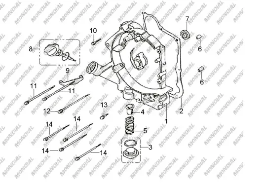 MONDIAL 150 VULCAN YAG SEVIYE CUBUGU KOMPLE