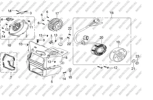 MONDIAL 150 VULCANX_10 (Off Road) FAN KAPAGI HORTUMU