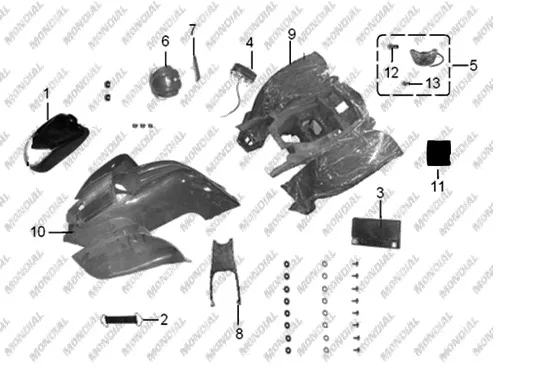 MONDIAL 150 VULCANX_10 (Off Road) ARKA REFLEKTOR