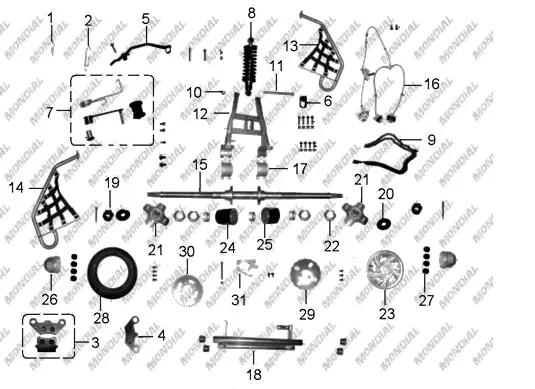MONDIAL 250 SPIDER ARKA FREN DISK BALATASI