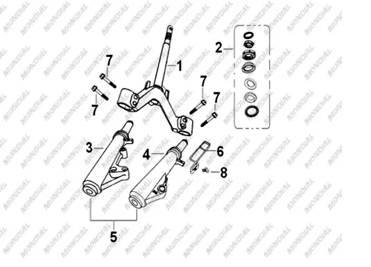 MONDIAL 250 SPIDERX CIVATA M8X1.25X45 (DIN 6921)