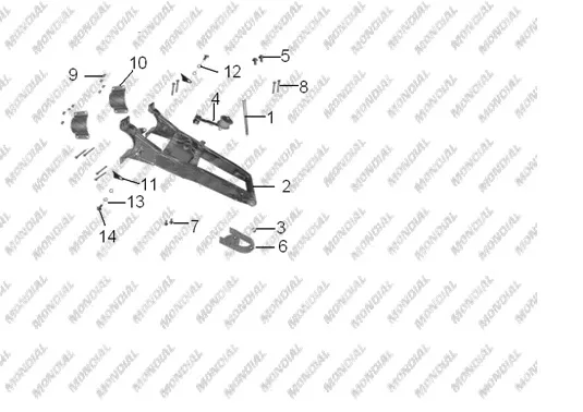 MONDIAL 250 SPIDERX AKS KOVANI SABITLEME BRAKETI (SIYAH)