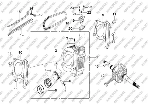 MONDIAL MD150 HEDGE PISTON PIM SEGMANI (15X17X1)