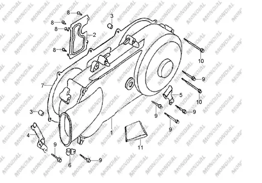 MONDIAL MD150 HEDGE KRANK KUTUSU SOL KAPAK CONTASI (150CC)