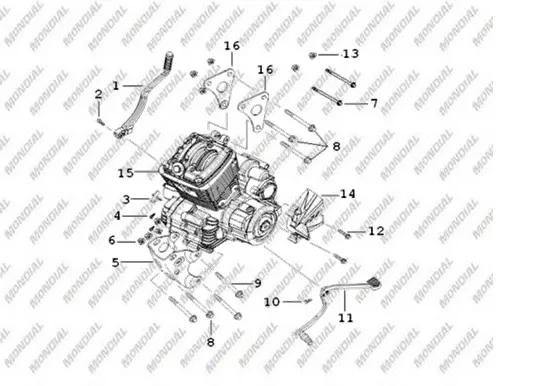 MONDIAL MD150 HEDGE CIVATA M8X1.25X25 (DIN 933)