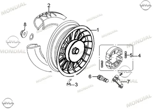 MONDIAL VIRAGO 50 ARKA JANT - CELIK (2.15X10