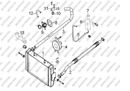 MONDIAL TERRALANDER 300 RADYATOR UST BORU