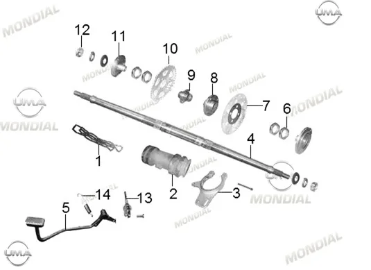 MONDIAL TERRATRACK 200 ARKA AKS ZINCIR DISLI YATAGI