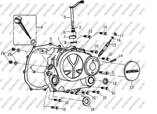 MONDIAL 250 MCT CIVATA M5X0.8X25 (DIN 7985)