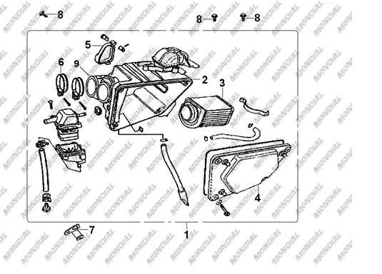 MONDIAL 250 MCT HAVA FILTRESI GOVDESI