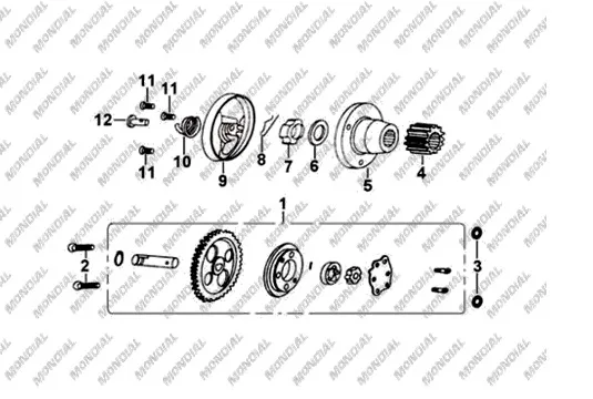 MONDIAL 150 UT YAG POMPASI ROTOR UST KAPAGI