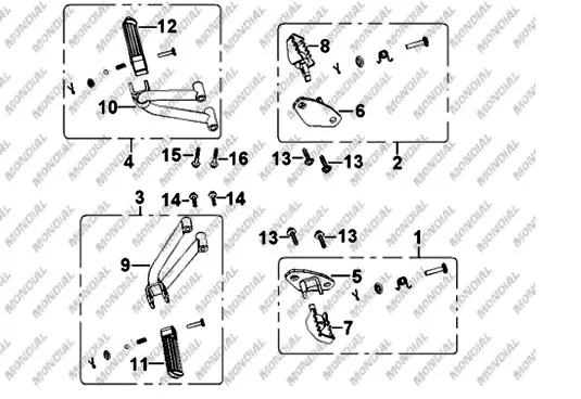 MONDIAL 150 UT ARKA BASAMAK BRAKETI SOL