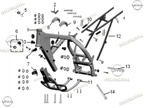 MONDIAL X-TREME ENDURO 250 _15 ARKA ISKELET