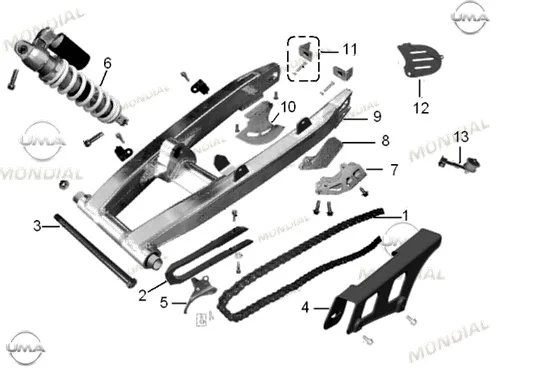 MONDIAL X-TREME ENDURO 250 _15 ZINCIR KORUMA SAG KAPAK