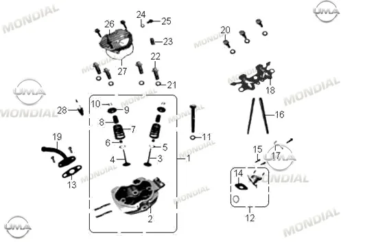 MONDIAL X-TREME MAX 200 SILINDIR KAPAGI KOMPLE (SIYAH)