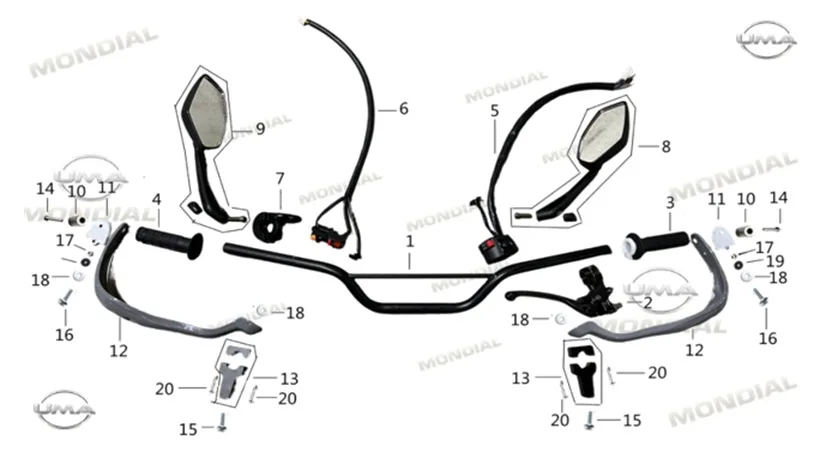 MONDIAL X-TREME MAX 200 SOL KUMANDA DUGMELERI KOMPLE