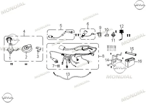 MONDIAL X-TREME MAX 200 ELEKTRIK TESISATI KOMPLE