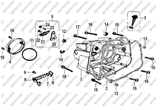 MONDIAL 100 HYENA KRANK KUTUSU SAG KAPAK (SIYAH)