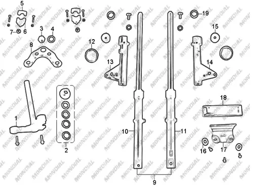 MONDIAL 100 HYENA ON PANEL GRUBU AMBLEM BRAKETI