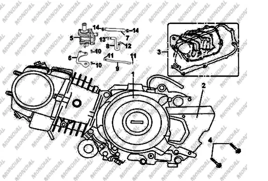 MONDIAL 100 MFH _10 MOTOR KOMPLE